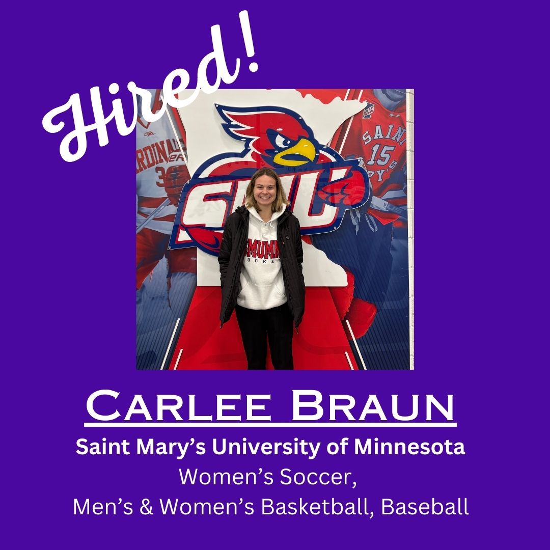 Congratulations to Carlee Braun on securing a position with St. Mary's University of Minnesota! Way to go, Carlee! #AT4ALL