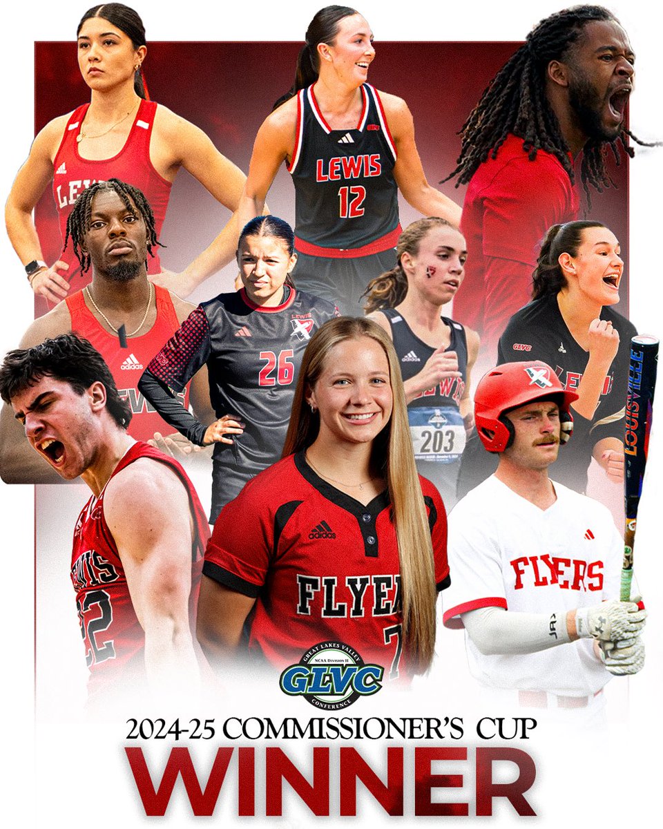 LewisFlyers's tweet image. And we goin’ back-to-back-to-back! For the third straight year, the @LewisFlyers win the @GLVCsports Commissioner’s Cup!

#FlyAsOne