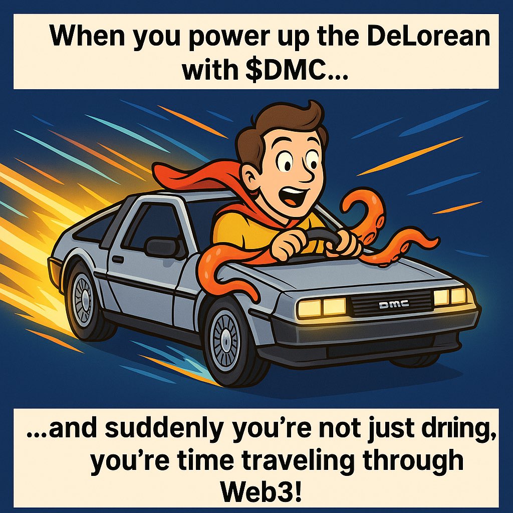$DMC isn’t just a token. It’s the spark behind a community rewriting time itself.
<a href="/DeLoreanlabs/">DeLorean Labs</a> isn’t building alone — it’s the crew, the culture, the believers behind the wheel.
This meme? A tribute to every time-traveler driving the future forward.
#DeLorean #DMC