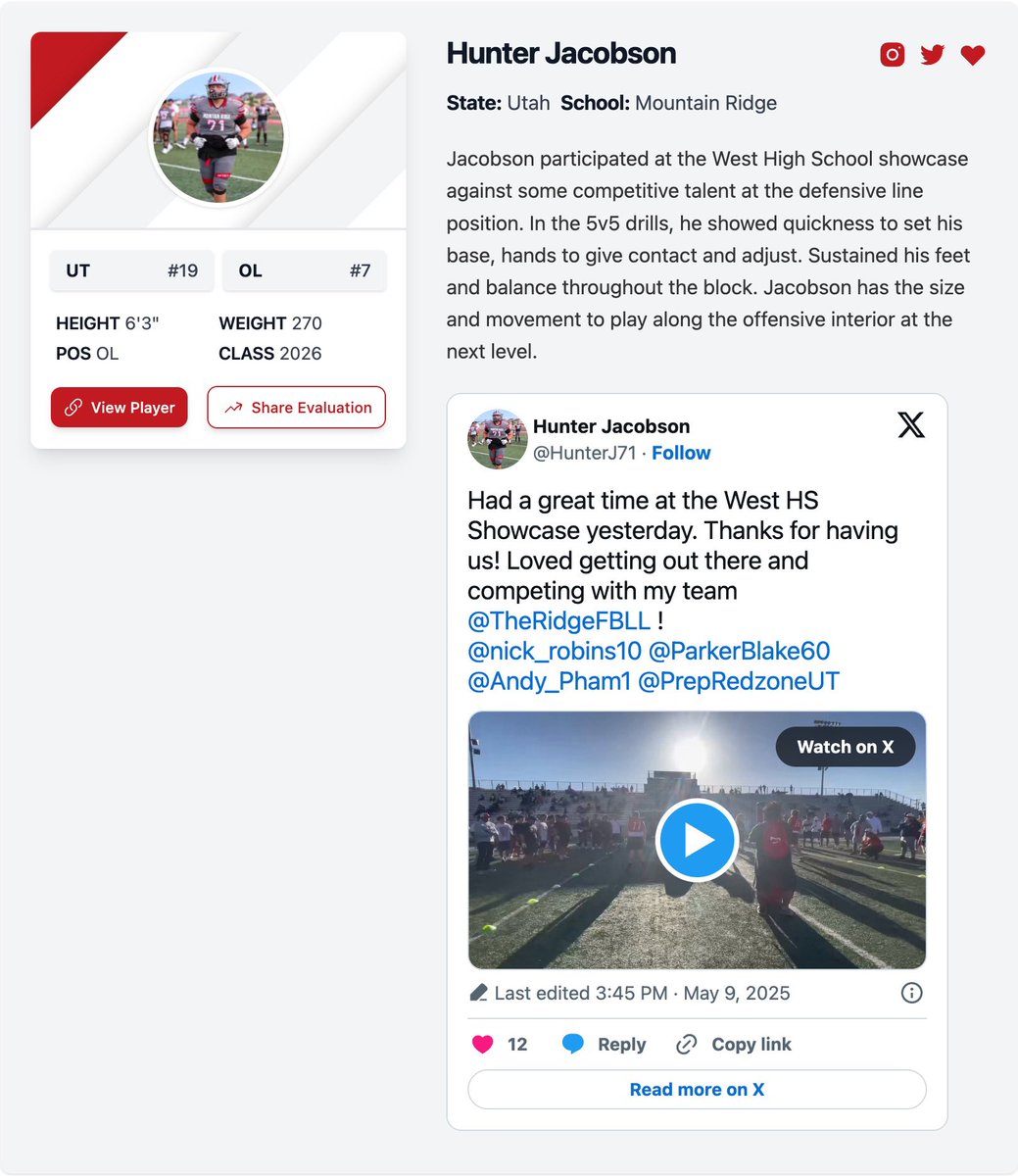 Appreciate the write-up <a href="/LawrenceSanft/">Lawrence Sanft</a>! Had a great time competing at the West High School showcase last week.

<a href="/PrepRedzoneUT/">Prep Redzone Utah</a> <a href="/TheRidgeFBLL/">Mountain Ridge Football</a> <a href="/nick_robins10/">Nick Robins</a> <a href="/ParkerBlake60/">Parker Blake</a>