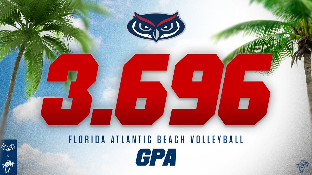 FAUBeachVB's tweet image. Champions on the sand and in the classroom π€©
16 Sandy Owls earned a 3.0 GPA or higher, including πππππ President's List honorees and one Dean's List honoree!
π° bit.ly/3S6cqqB
#WIPποΈ