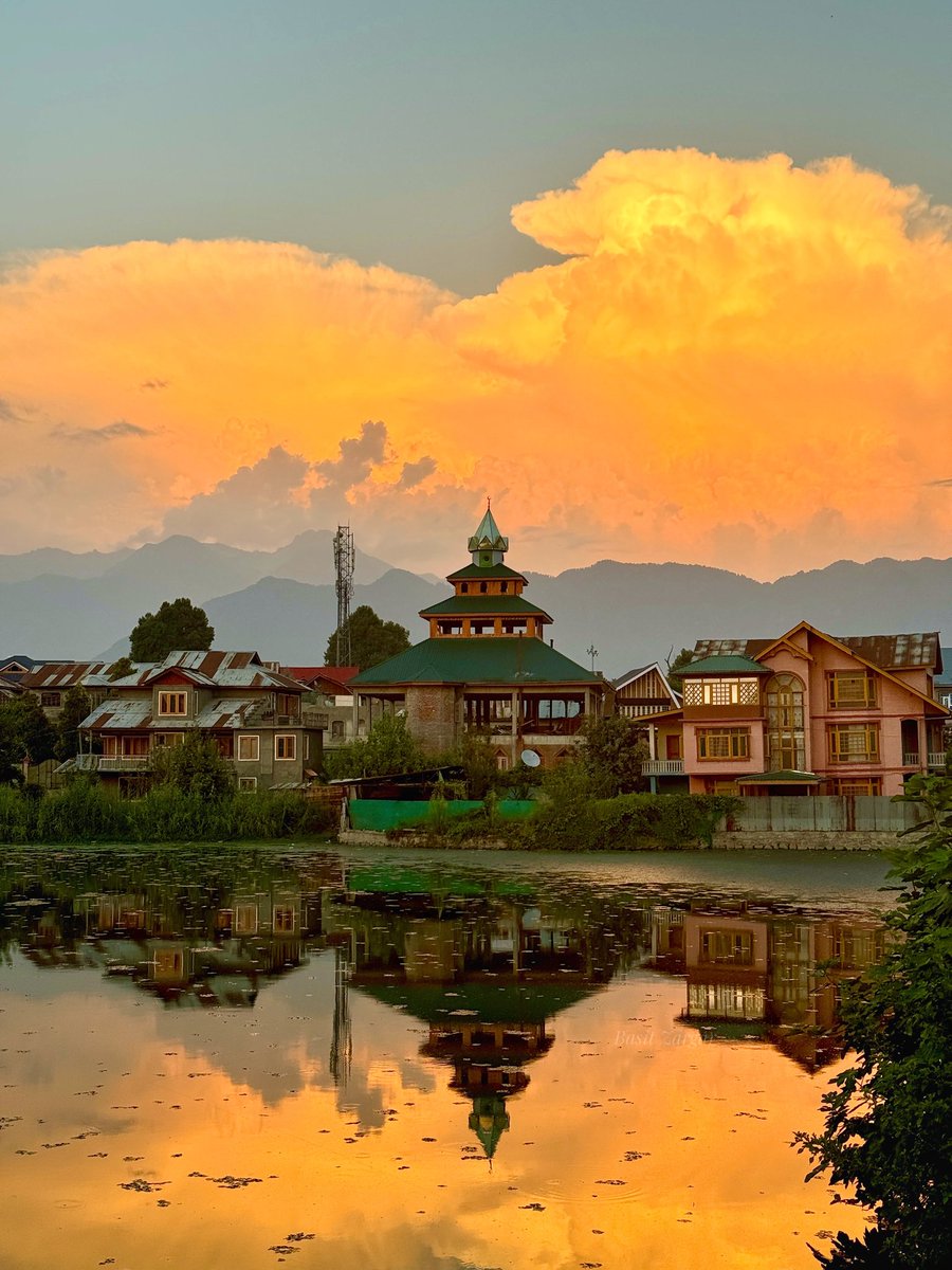 A Srinagar evening wrapped in gold.
