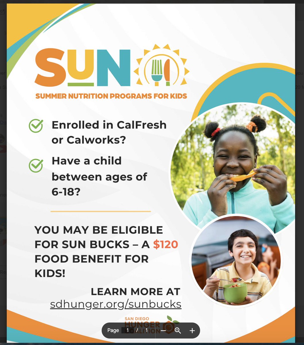 SUN Bucks, also known as Summer EBT (S-EBT), is a federal program that helps families buy food for their school-aged children during the summer. Families will get $120 for each eligible child to buy groceries during the summer! <a href="/pqroadrunner/">Palmquist Roadrunner</a>  #DestinationOside