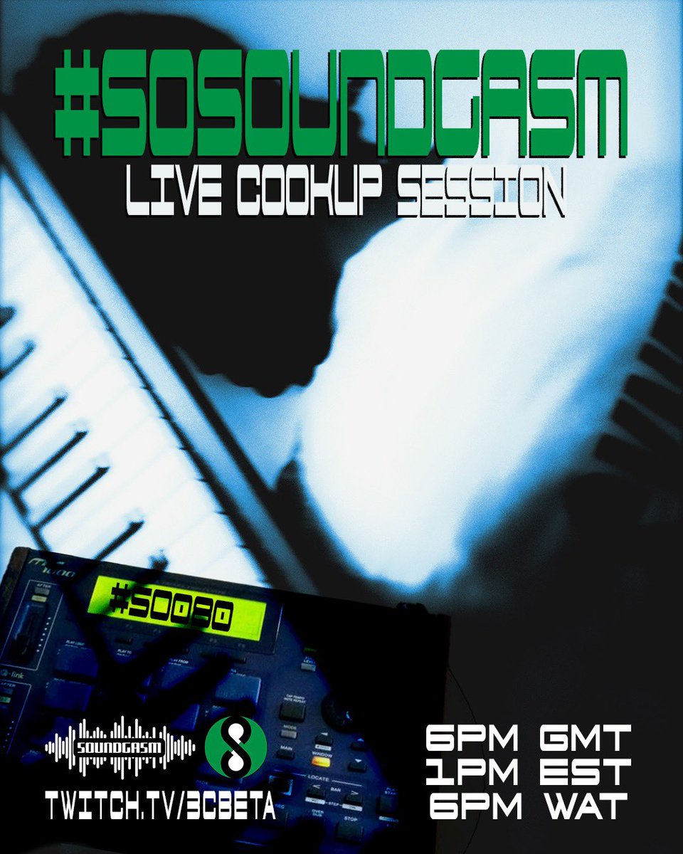 onesoundgasm's tweet photo. Live Producer Cookup Session with #so080
Tune in today on Twitch from
7pm - π¬π§
7pm - π³π¬
1pm - π¨π¦
send loops to - sozeroeightzero@gmail.com
https://t.co/H7H7oZL6d8 https://t.co/CQwc1CkZnh