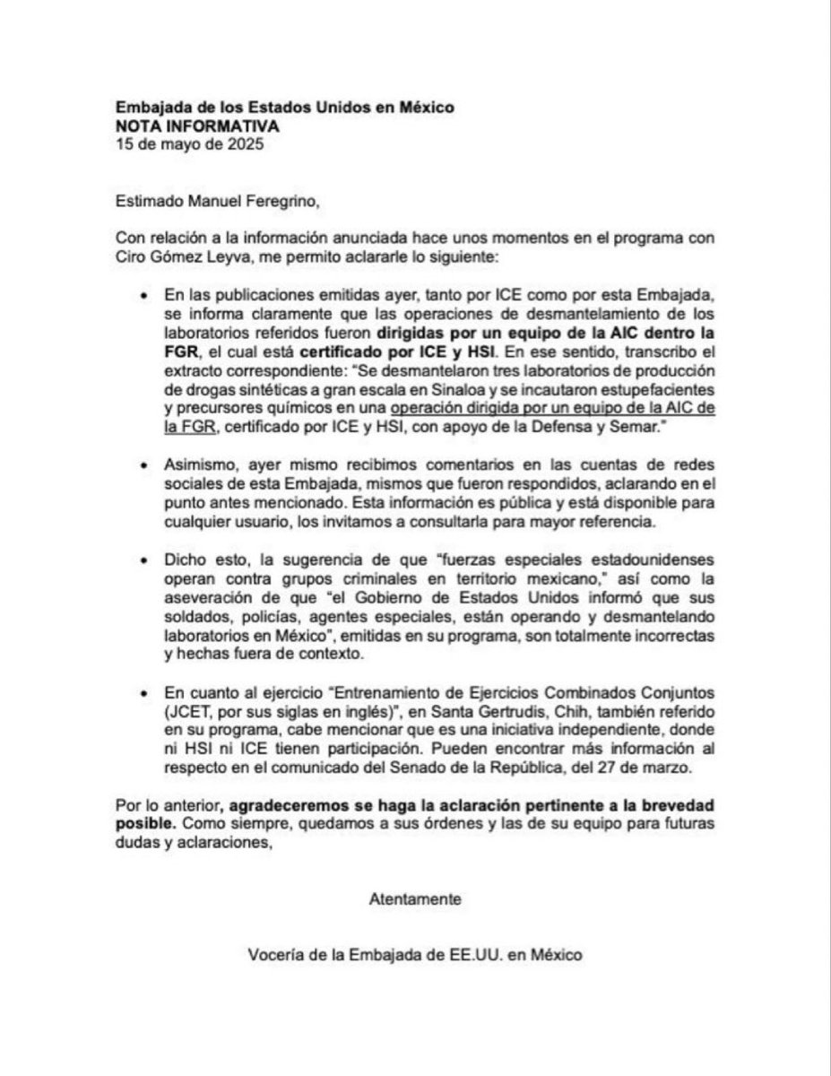 epigmenioibarra's tweet photo. Y? 
Dirá Ciro que la Embajada de los EEUU lo hostiga como decía que AMLO hacía en la mañanera?
El derecho de réplica es consustancial a la libertad de expresión; no existe esta sin el otro.
Decirle a los “líderes de opinión” sus verdades cuando mienten es una obligación. https://t.co/RnsW2JTaba