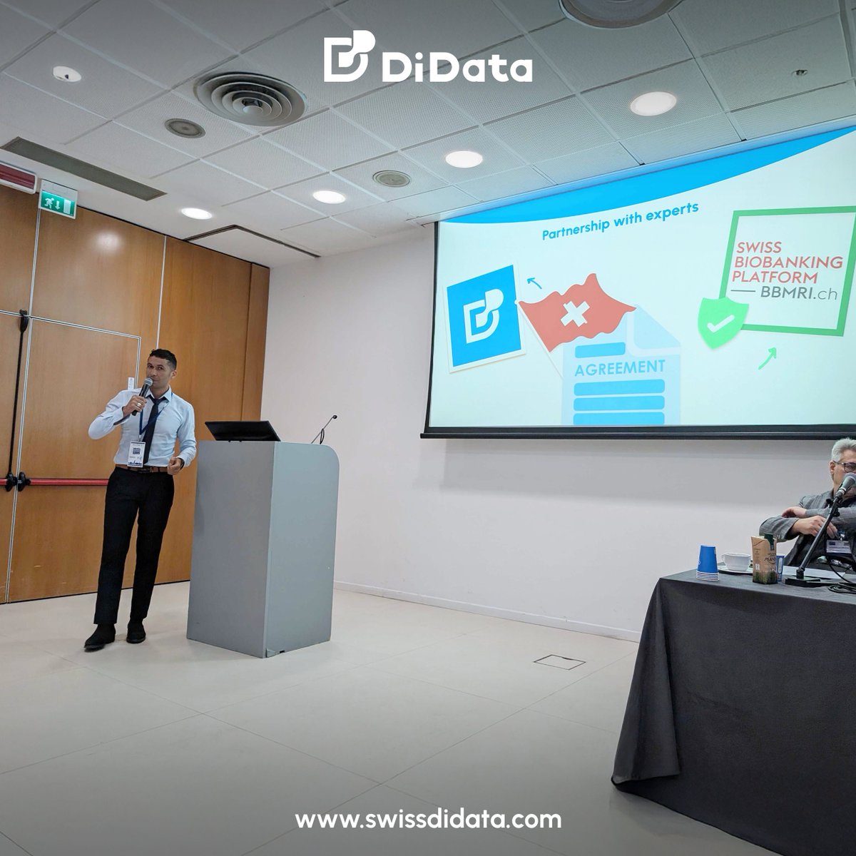 swissdidata's tweet photo. Thanks to everyone who joined our CEO Riad Gacem at #EBW2025 for the workshop:
 "One Health, One Solution: Biobank Data Management for All" 🌍🧬
Great discussions on unifying data across human, animal &amp; environmental health!
#DiData #LIMS #OneHealth #Biobank https://t.co/qtkjwY5agP