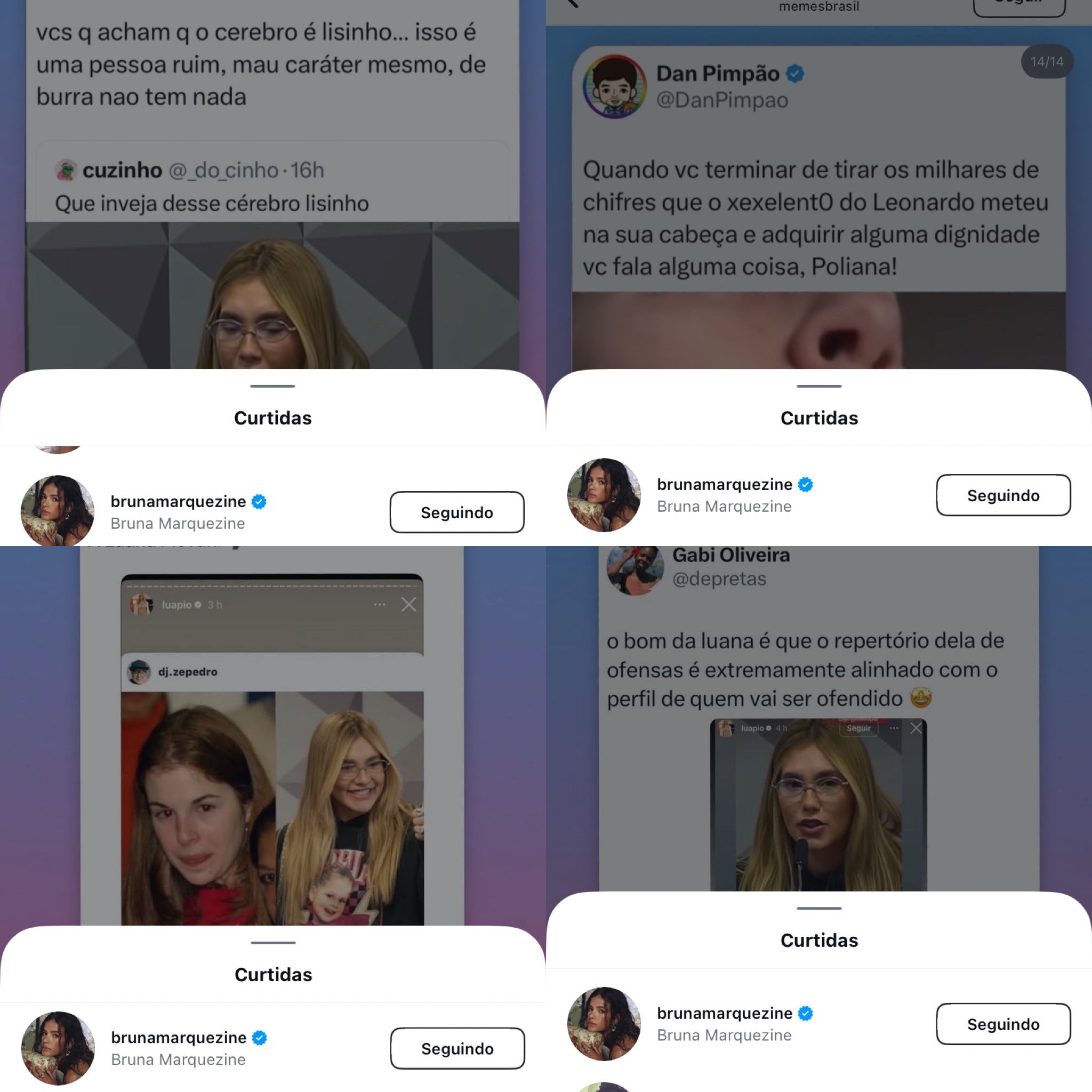 Bruna Marquezine curte post que detona Virginia Fonseca na CPI das Bets — Foto: Reprodução/X