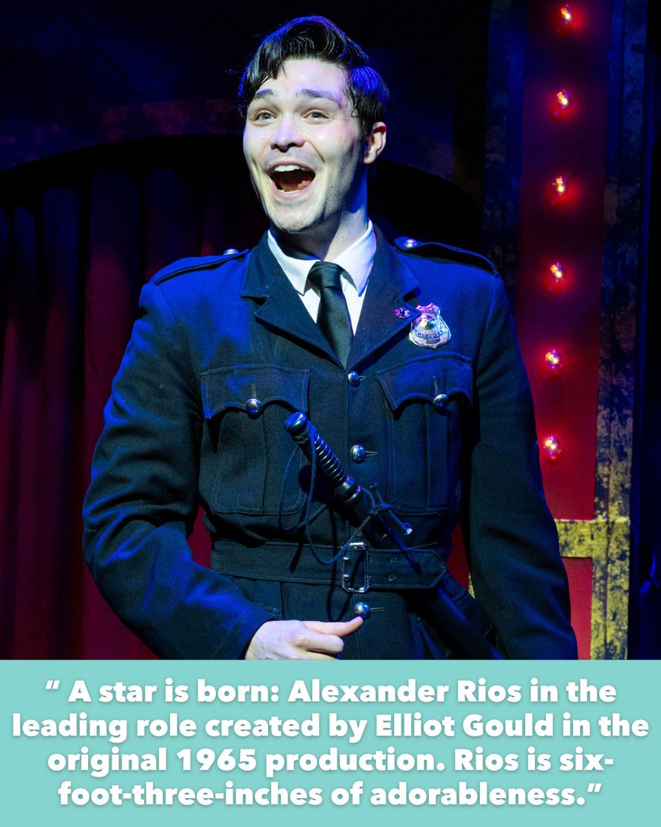 “A star is born: Alexander Rios in the leading role created by Elliot Gould in the original 1965 production. Rios is six-foot-three-inches of adorableness.”
-Joshua Ellis, Broadway Publicist

Don't miss one of your final FOUR CHANCES to see Alexander's performance! Link in bio🎟️