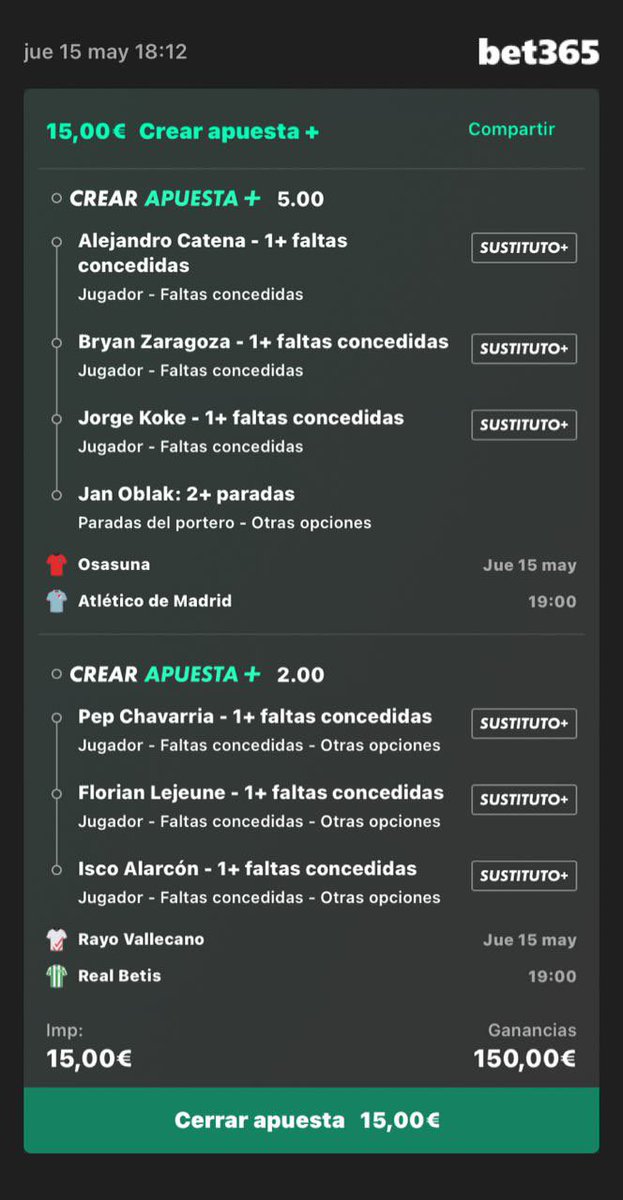 ApuestasDepo's tweet photo. 🔥 Mis 2 funbets para hoy. 

🍀 Si sale 1️⃣ SORTEO de 35€ 
🍀 Si salen las 2️⃣ SORTEO de 100€ 

⚠️ Requisitos para participar: 
👉🏽 RT 🔃
👉🏽 Seguir mi canal: https://t.co/g9jFfGXln1 https://t.co/4sudtRmIoZ