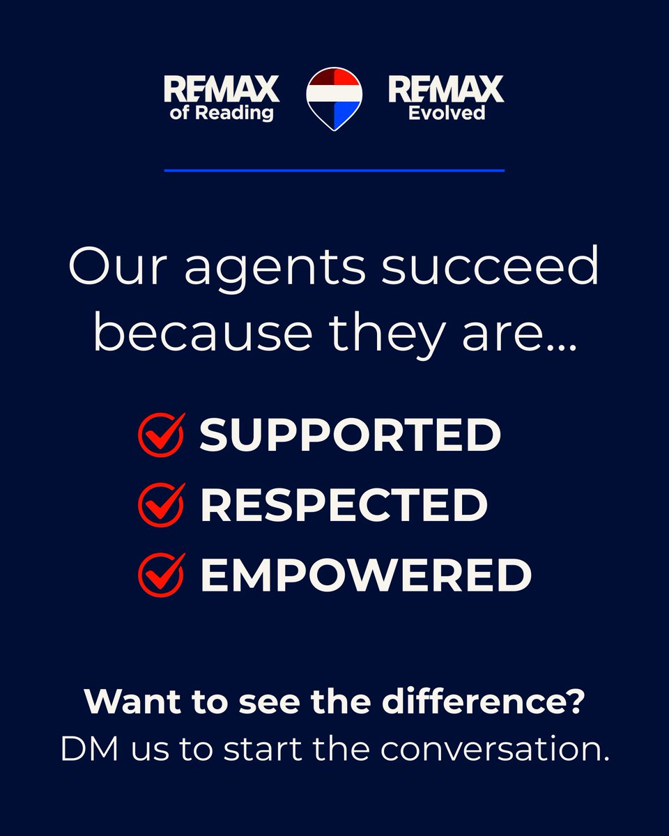RemaxEvolved's tweet photo. The right culture changes everything.

At REMAX of Reading &amp; REMAX Evolved, our agents thrive because they’re truly supported.

Looking for a place that puts people first? Let’s talk. 📩

#REMAXofReading #REMAXEvolved #REMAXCulture #JoinREMAX #RealEstate #UnstoppableStartsHere https://t.co/kgADxDfiIE