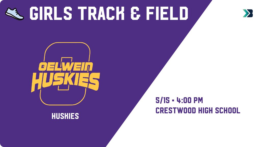 Girls Track &amp; Field (Varsity) Meet Day! - Check out the event preview for the Oelwein Huskies. It starts at 4:00 PM and is at Crestwood High School. gobound.com/ia/ighsau/girl…