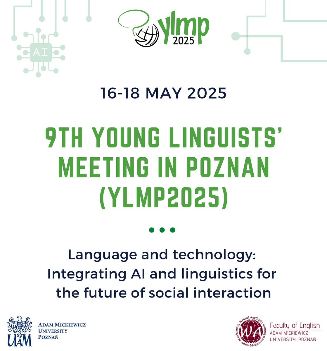 CongressYlmp's tweet photo. 🎉 YLMP2025 opening ceremony starts tomorrow at Collegium Heliodori Święcicki, Grunwaldzka 6, Poznań 🎉

⏰ 12:30 PM – Registration open

⏰ 2:00 PM – Opening Ceremony

We are looking forward to welcoming you at YLMP2025! 🤩 https://t.co/X7Bulz07iS