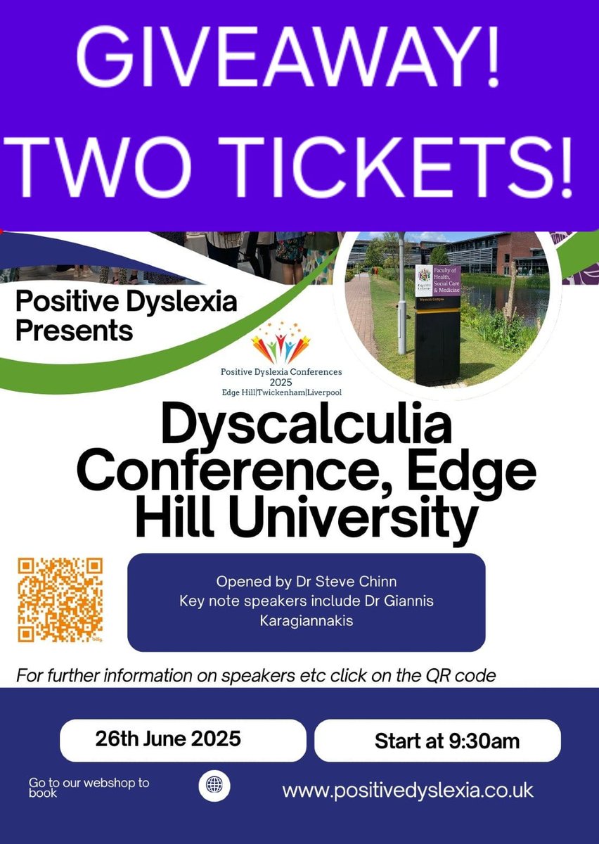 DyscalculiaNet1's tweet image. To maybe get to attend (with a friend!) this awesome in-person, Dyscalculia Conference, just let us know what you are looking forward to this weekend and tag your friend!
#dyscalculia #mathsdifficulties #conference