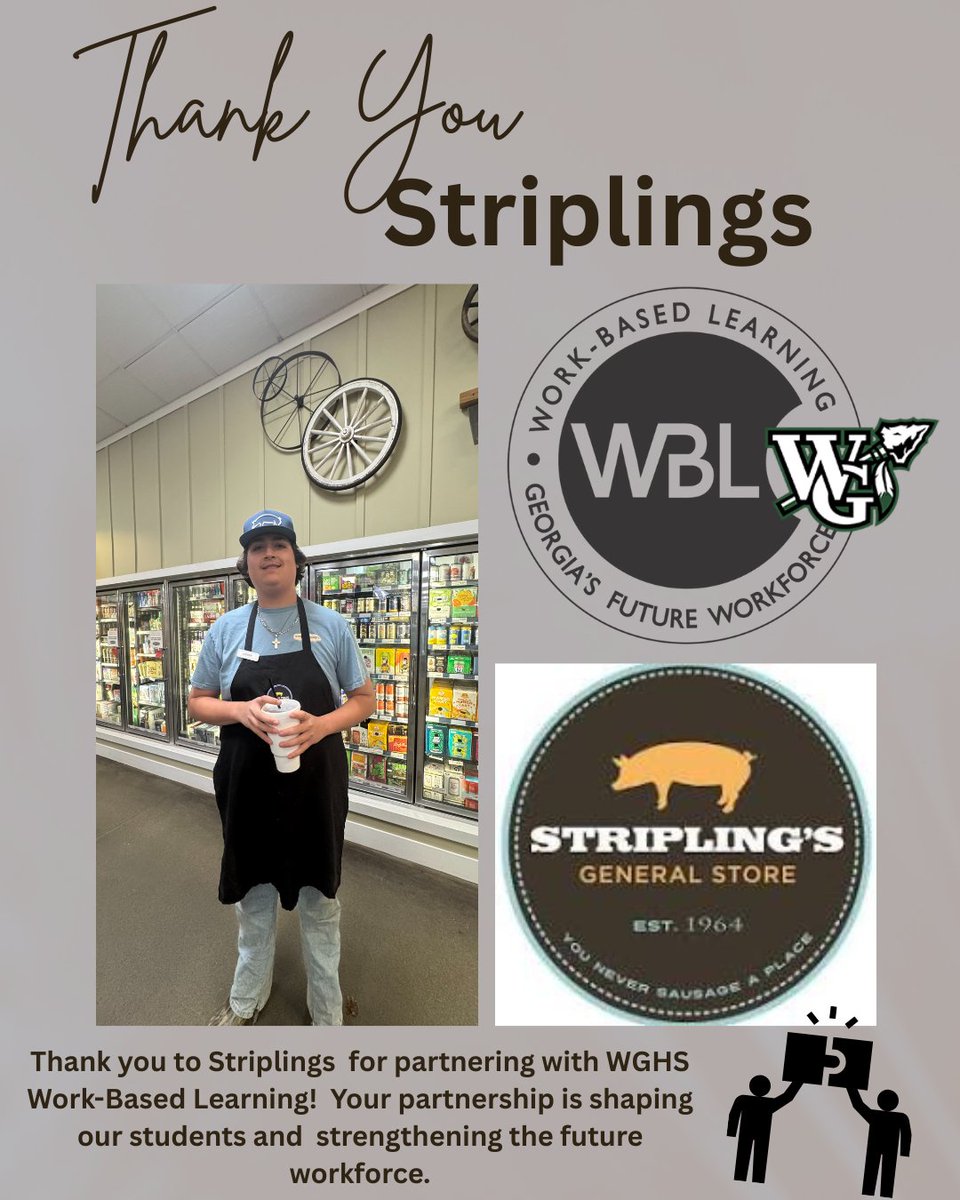 We’re excited to recognize Stripling’s General Store as a valued WBL partner with WGHS! Your partnership gives our students the opportunity to gain real-world experience in customer service, teamwork, and business operations—all while building skills for their future careers.