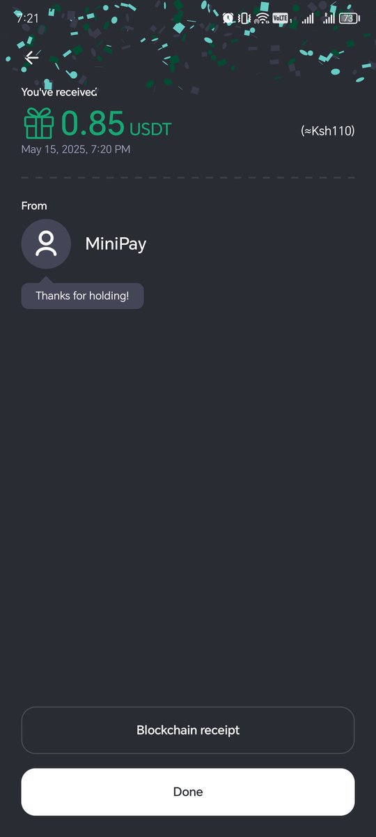 FarjallaMurad's tweet photo. Day made!
@minipay imeingia na ka $0.85 leo — si mchezo!
Rewards bado ziko on point, na Mega Boost imeisha.
Kama bado hujashika MiniPay, boss uko nyuma!
#MiniPay #BoostingYouAlways #CashFlowNaStyle https://t.co/v4JcsnJ6io
