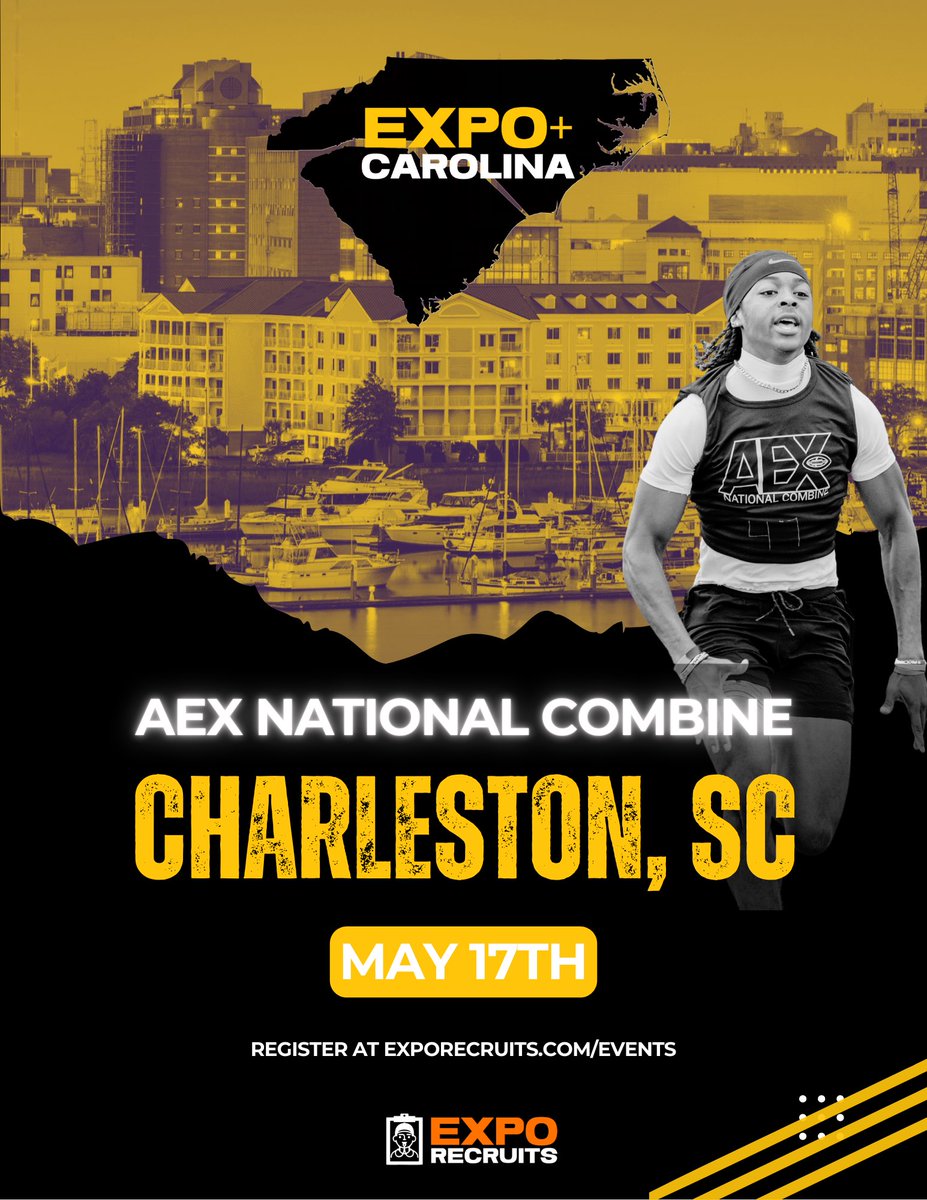 🚨 FINAL Day to get registered for AEX Combine SC ⏰ 

🗓️ May 17th 
📍 Charleston, SC 

REGISTER HERE: exporecruits.com/events