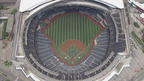 RealPaulRoss's tweet photo. Folks, we've finally made it. The SkyDome is open, shots courtesy @CTVToronto Chopper. https://t.co/8PqB48Qj0f
