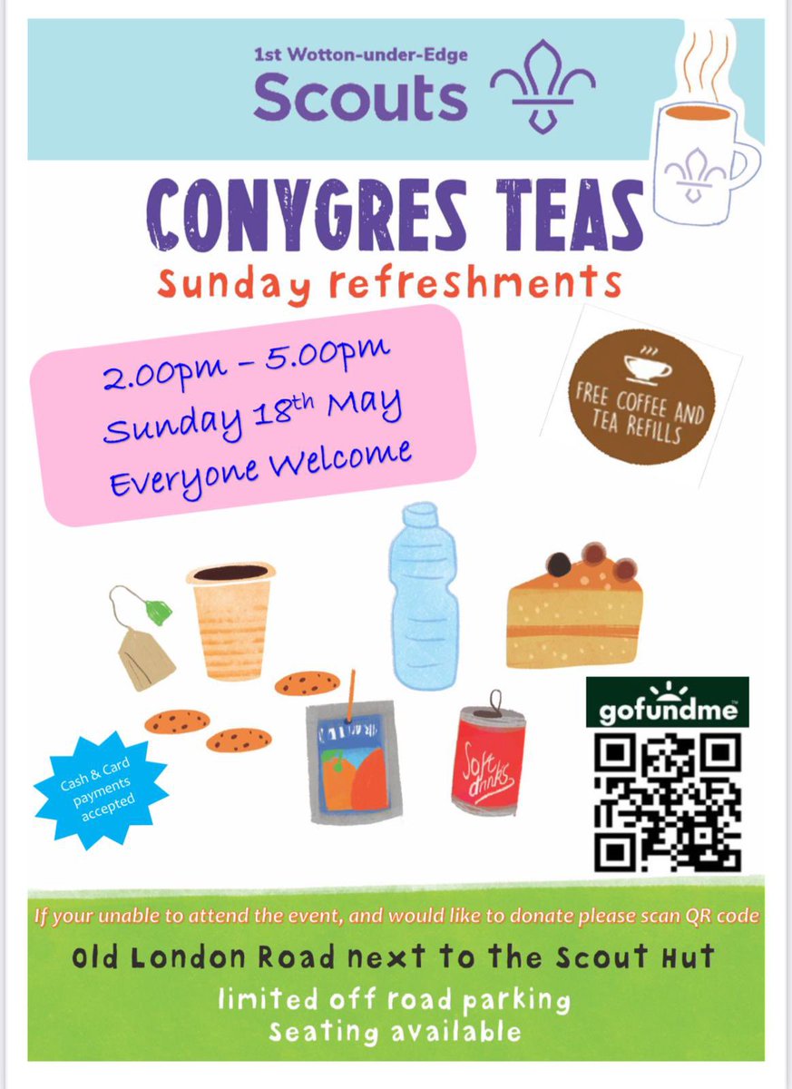 #Wotton #gloucestershire #scouts this Sunday, raising funds for our new hut. Home made cakes, a tranquil spot, a great place to walk/ cycle to. Sufficient car parking. Everyone welcome. ///shun.upsetting.willpower
