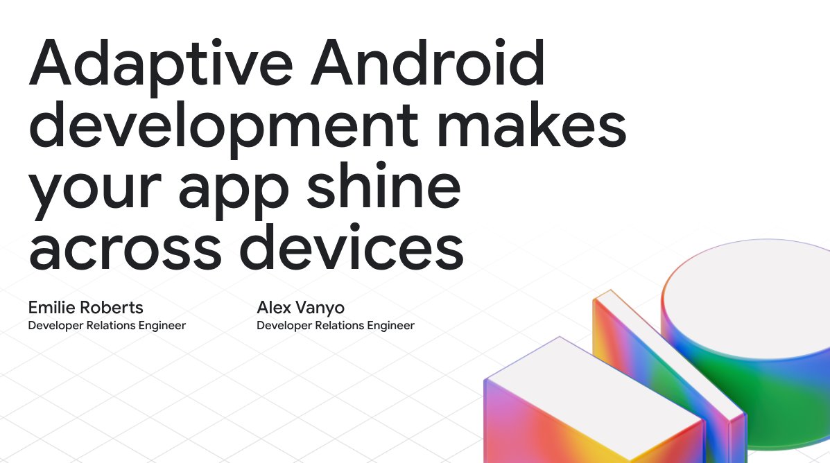 Discover the power of cross-device development at #GoogleIO!

Make your apps shine on every Android device, from phones to cars to XR! May 20 - 21, we're diving into Android 16 changes, Jetpack updates,&amp; Android Studio improvements to help you succeed ➡️ goo.gle/4lXH43d