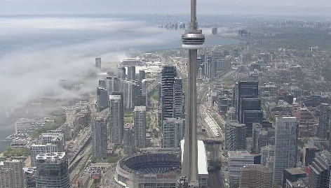RealPaulRoss's tweet photo. Folks, we've finally made it. The SkyDome is open, shots courtesy @CTVToronto Chopper. https://t.co/8PqB48Qj0f