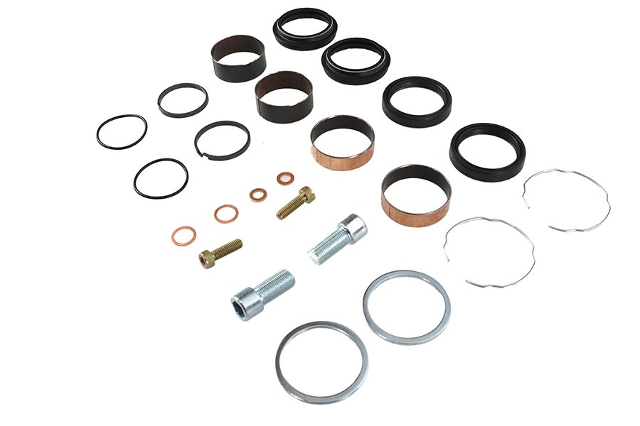 TeddCycle's tweet photo. 49mm Fork Lower Leg Rebuild Kit #24-9066 is in stock! 24 piece rebuild kit includes seals, snap rings and bushings for both legs. FITS: FLD 2006-2017
https://t.co/JbPvI7JCSJ https://t.co/xRI7cr7Gaj
