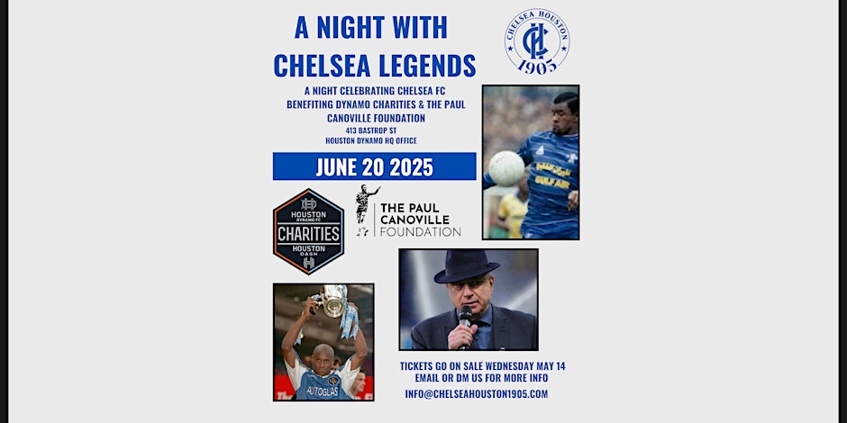 Neil Barnett (@neilspybarnett) on Twitter photo Heading to USA to celebrate supporters of <a href="/ChelseaFC/">Chelsea FC</a> & all clubs in aid of great causes. I'll be at @chelseahouston1905 for several days with <a href="/Kingcanners/">Paul Canoville</a> & <a href="/FrankMSinclair/">Frank Sinclair ⚽️</a>. Evening of June 20 the big event, we'll be watching CFC v Flamengo together. Don't expect to go home early Heading to USA to celebrate supporters of <a href="/ChelseaFC/">Chelsea FC</a> & all clubs in aid of great causes. I'll be at @chelseahouston1905 for several days with <a href="/Kingcanners/">Paul Canoville</a> & <a href="/FrankMSinclair/">Frank Sinclair ⚽️</a>. Evening of June 20 the big event, we'll be watching CFC v Flamengo together. Don't expect to go home early