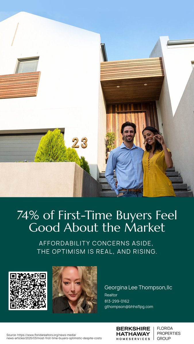 Georgin10116976's tweet photo. First-time buyers are feeling more confident about the market—74% are optimistic, and nearly half are saving for a down payment despite challenges. This trend points to a positive outlook for housing. Thinking of buying? Now might be the... #MarketTrends
https://t.co/Byw70lCd2v https://t.co/61YfFW6Nx6