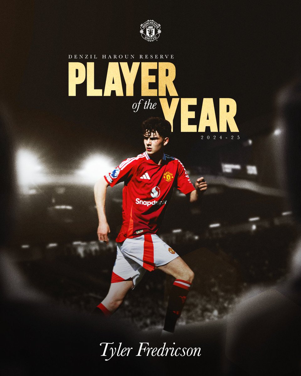 ManUtd's tweet image. Plenty more to come 📈

Introducing our Denzil Haroun Reserve Team Player of the Year: Tyler Fredricson 🫡

#MUFC || #MUAcademy
