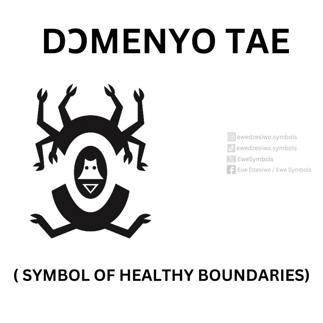 adanudzesiwo's tweet photo. #NewDzeiAlert #NewSymbolAlert #DɔmenyoTae
Dɔmenyo Tae is a symbol of healthy boundaries.
Dɔmenyo tae ta mele Agalã si o.
Due to generosity, the crab has no head. https://t.co/SJamVwaO6S