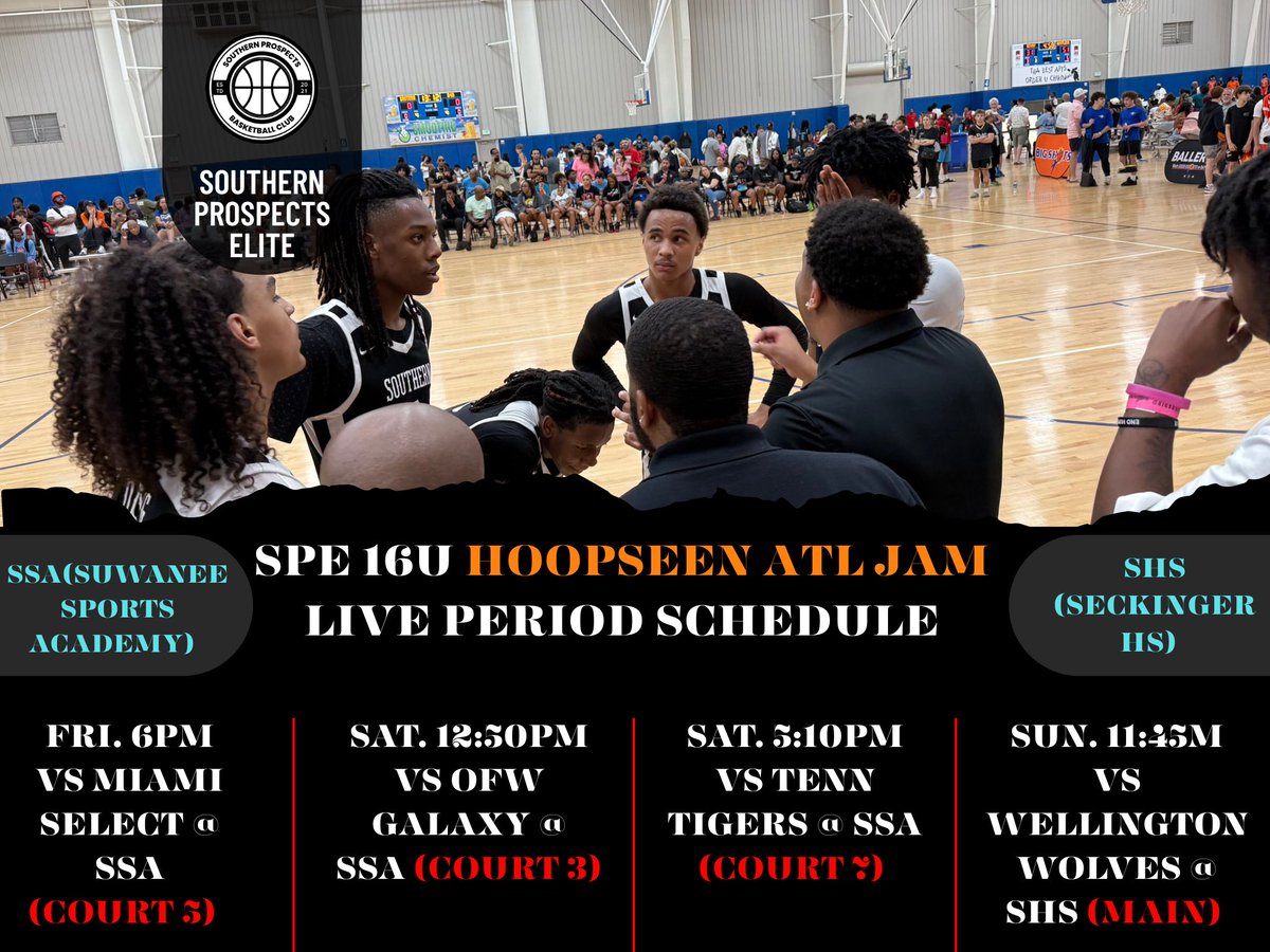 Southern Prospects Elite 16u HoopSeen Atlanta Jam (Live Period) Schedule