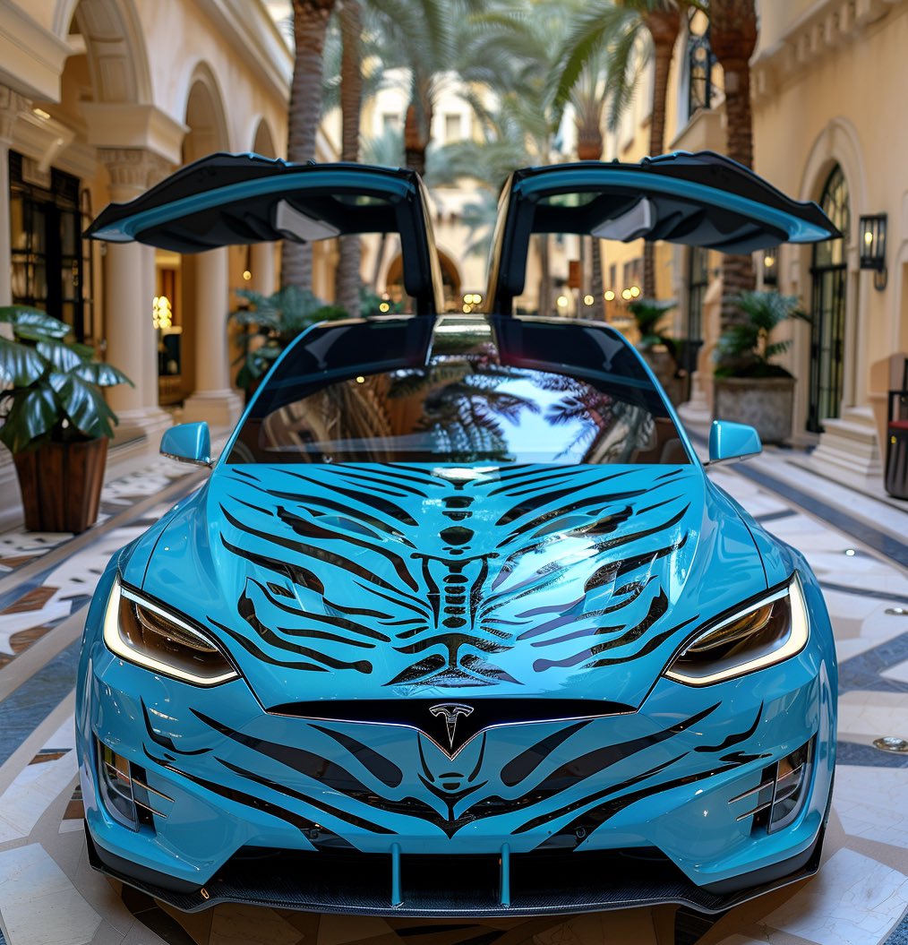 Striking Blue Tesla Zebra.
