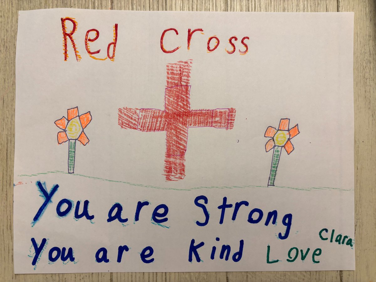 My daughter drew this picture after my recent #RedCross platelet donation. She said, "Daddy you helped others by giving blood and that's kind". My biggest goal in life is to inspire my children &amp; to receive this gift from my daughter is something I'll always cherish.❤️ <a href="/RedCross/">American Red Cross</a>