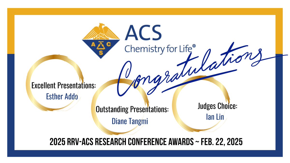 Congrats to our Red River Valley American Chemical Society Conference Award winners from February!
Excellent Presentation: Esther Addo
Outstanding Presentation: Diane Tangmi
Judges Choice: Ian Lin
#UNDProud