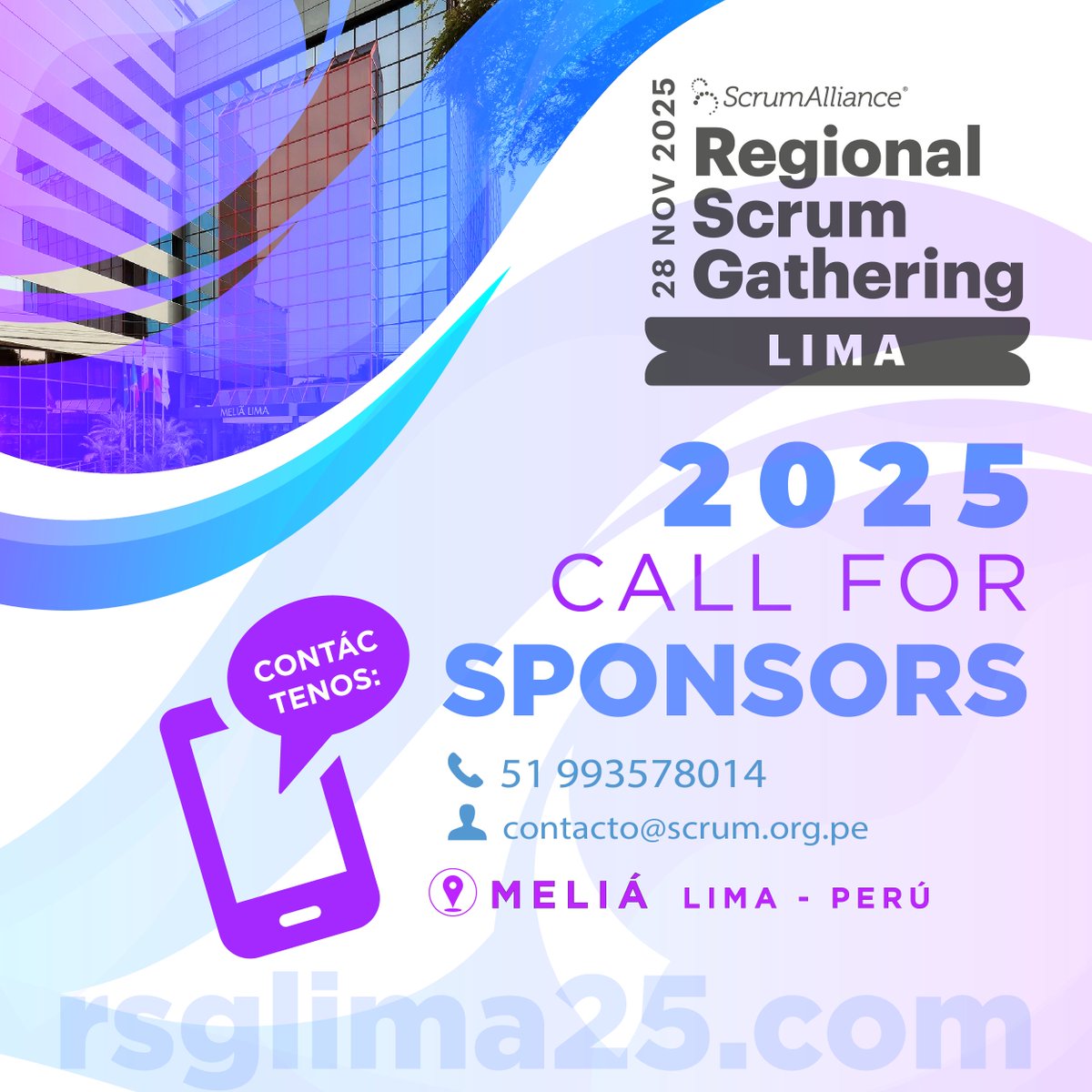 🚀 Llega a tu audiencia ideal: líderes, equipos ágiles y tomadores de decisión.
Sé sponsor del #RSGLima2025 este 28 de nov en Lima.
Formulario 👉 forms.gle/QVdsu4t8GEb6LA…