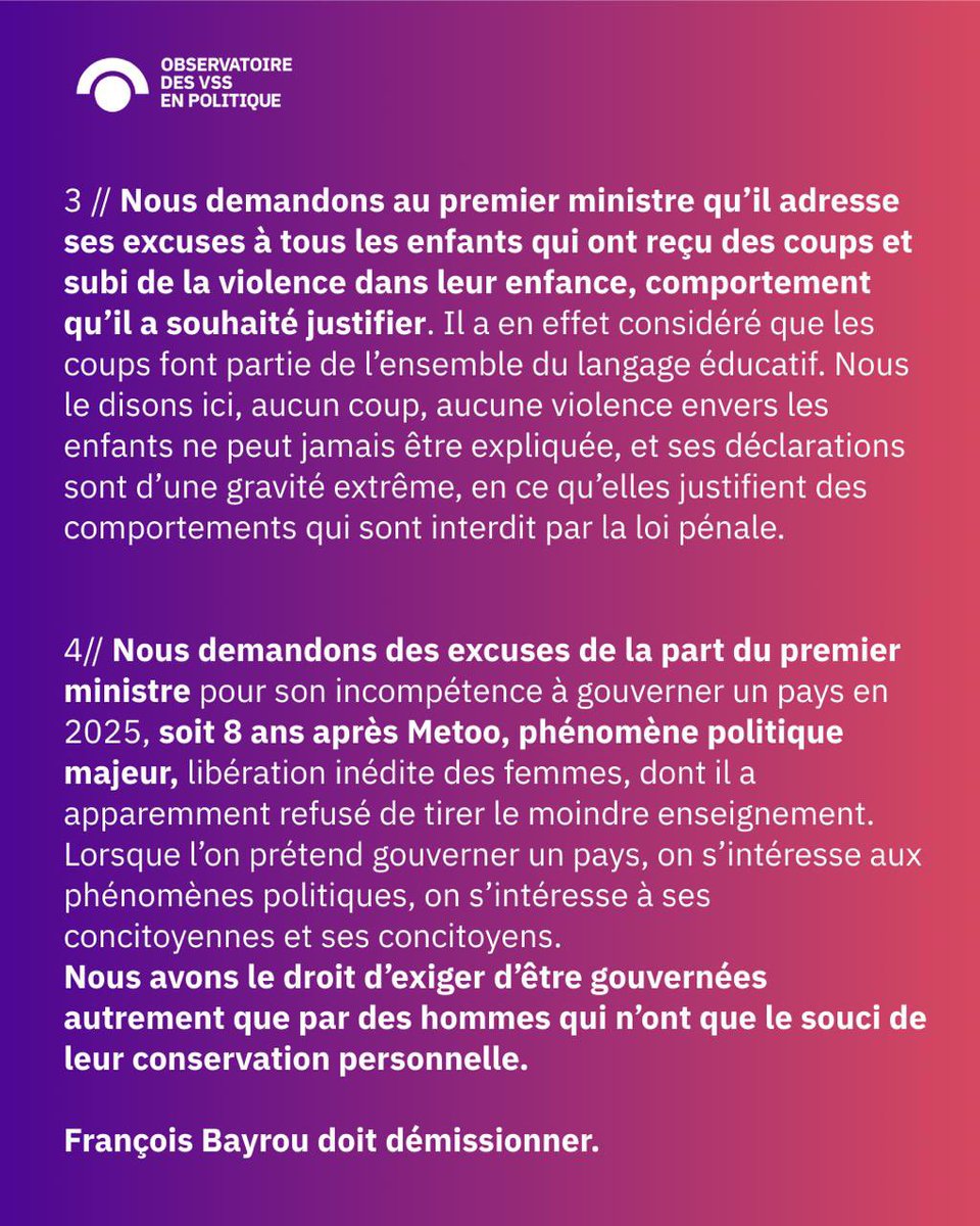 Observatoire des VSS en politique tweet media