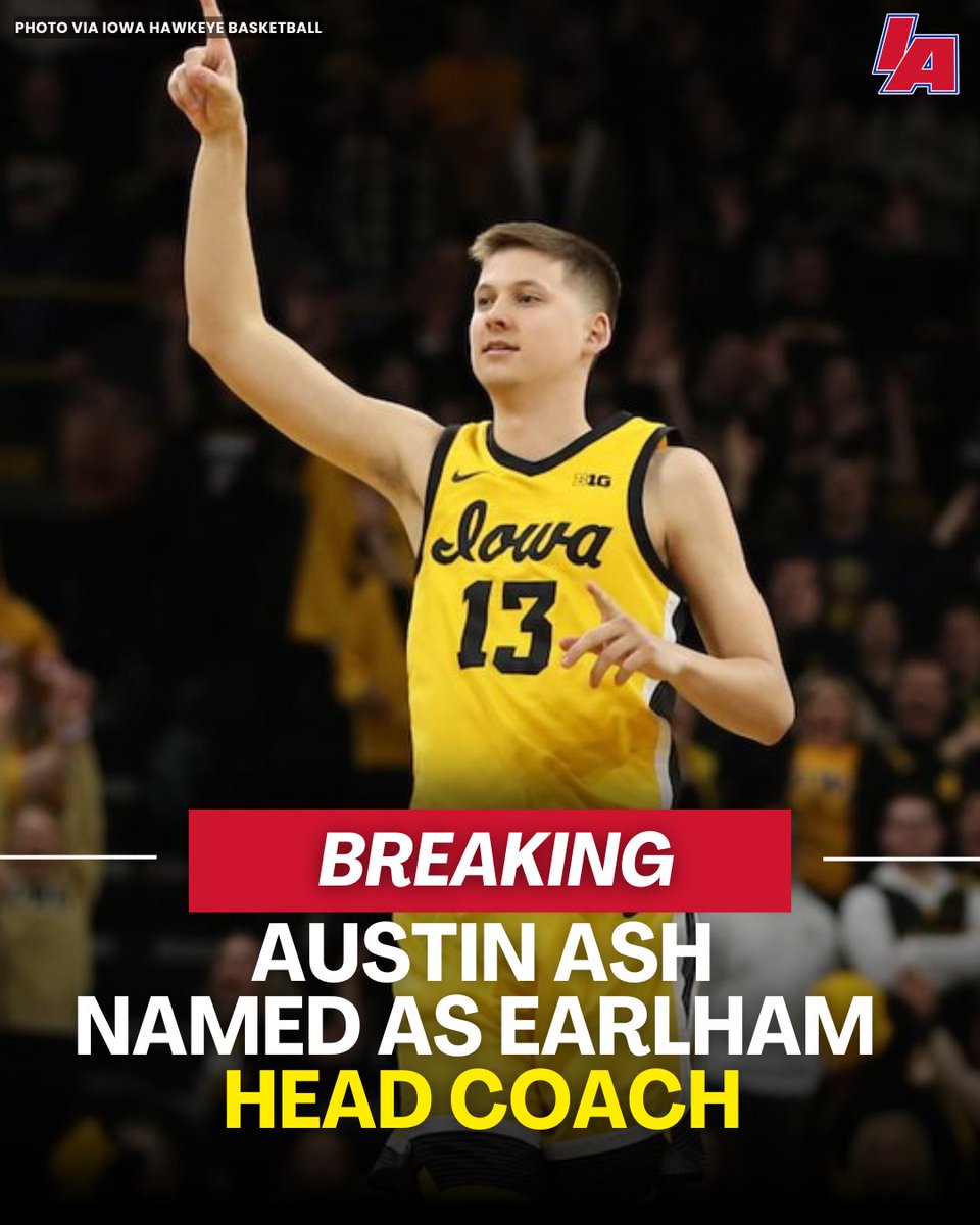 The former Hawkeye Austin Ash, has been announced as the new Head Coach for Earlham! 

#IAbasketball X #iahsbkb