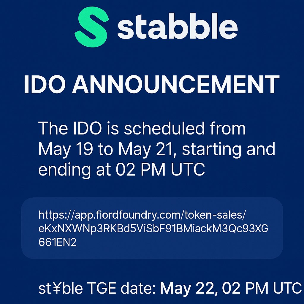 fatcashmakrr's tweet photo. The most capital-efficient DEX on Solana is launching its IDO, and it’s happening  soon.
@stabbleorg is rewriting the rules of DeFi. Here's everything you need to know about their upcoming IDO on @fjordfoundry
Let’s dive in: https://t.co/ZG8y1GQcWF