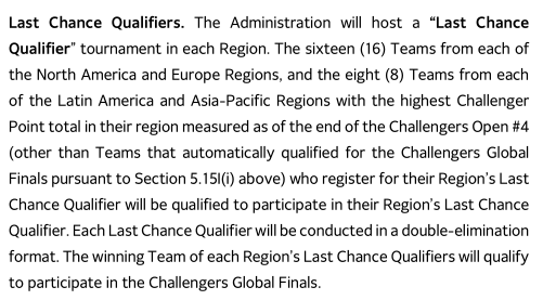 CDCIntel's tweet photo. Small Update:

Unlike I previously thought the Last Chance Qualifier will feature 16 teams rather than 8 teams, it will only be 8 teams in APAC &amp; LATAM. https://t.co/IU1aDQIP0k