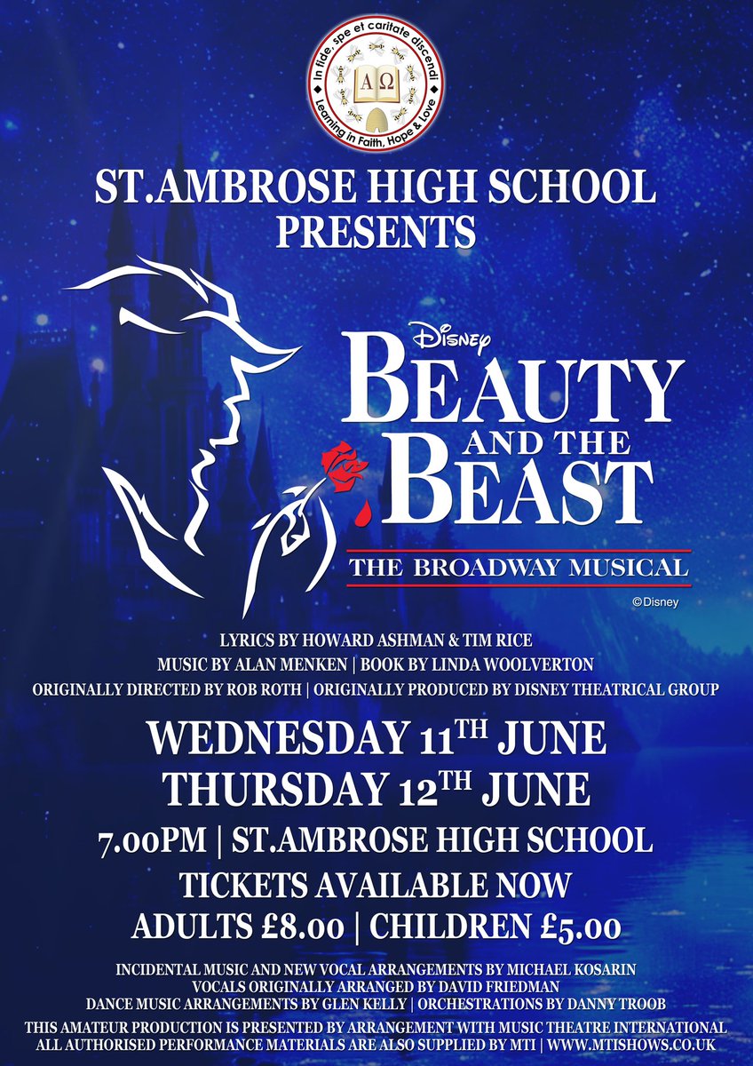 Music teacher @FrauKMiller (@fraukmiller) on Twitter photo 'I want adventure in the great wide somewhere!' Belle
๐น๐น๐น๐น๐น๐น๐น๐น๐น๐น๐น๐น๐น
Beauty and the Beast at <a href="/stambrosehigh/">St Ambrose High</a>
<a href="/StAmbroseMusic1/">StAmbroseMusicAndDrama</a>
#BeautyAndTheBeast
Get your tickets now for 11th and 12th June ๐ต๐ถ๐ธ๐ฐ๐น 'I want adventure in the great wide somewhere!' Belle
๐น๐น๐น๐น๐น๐น๐น๐น๐น๐น๐น๐น๐น
Beauty and the Beast at <a href="/stambrosehigh/">St Ambrose High</a>
<a href="/StAmbroseMusic1/">StAmbroseMusicAndDrama</a>
#BeautyAndTheBeast
Get your tickets now for 11th and 12th June ๐ต๐ถ๐ธ๐ฐ๐น