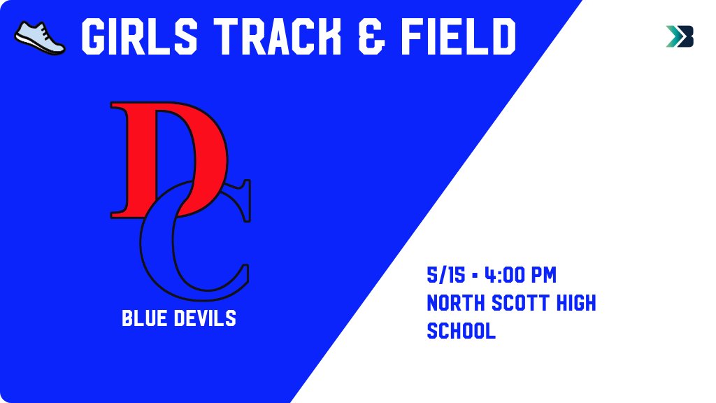 Girls Track &amp; Field (Varsity) Meet Day! - Check out the event preview for the Davenport Central Blue Devils. It starts at 4:00 PM and is at North Scott High School. gobound.com/ia/ighsau/girl…