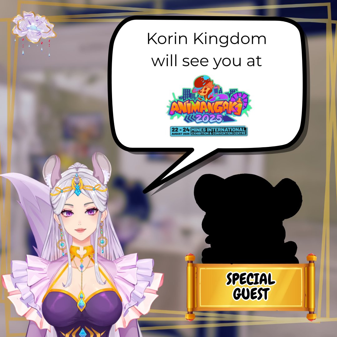 🤩📢 We're beyond hyped to announce that Korin Kingdom is officially joining #AniManGaki2025 as an Exhibitor, this year featuring a special guest! Can you guess who?

Come say hi, grab limited-edition merch, and vibe with us!
🎟️ See you this August!

#AniManGaki #AMG2025