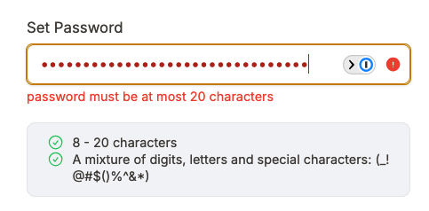 When you see this, what this often means is that your password is stored in plaintext in a database column that limits to 20 chars. Always a comforting thought when you are signing up for a service.