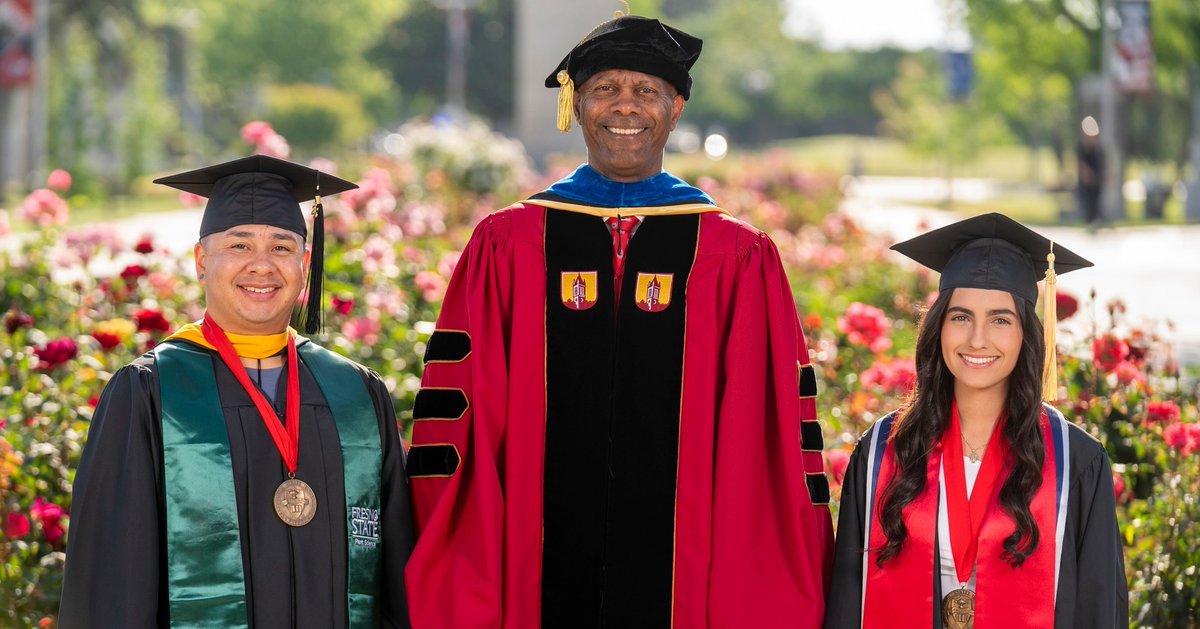THIS FRIDAY'S COMMENCEMENT (5/16, Save Mart Center, 3:15pm), and will be live-streamed at bit.ly/FS-jcast-comme… and attend a free reception beforehand at Conley Arts lawn (1:15-2:15pm). More info on all <a href="/Fresno_State/">Fresno State</a> graduation ceremonies at: commencement.fresnostate.edu