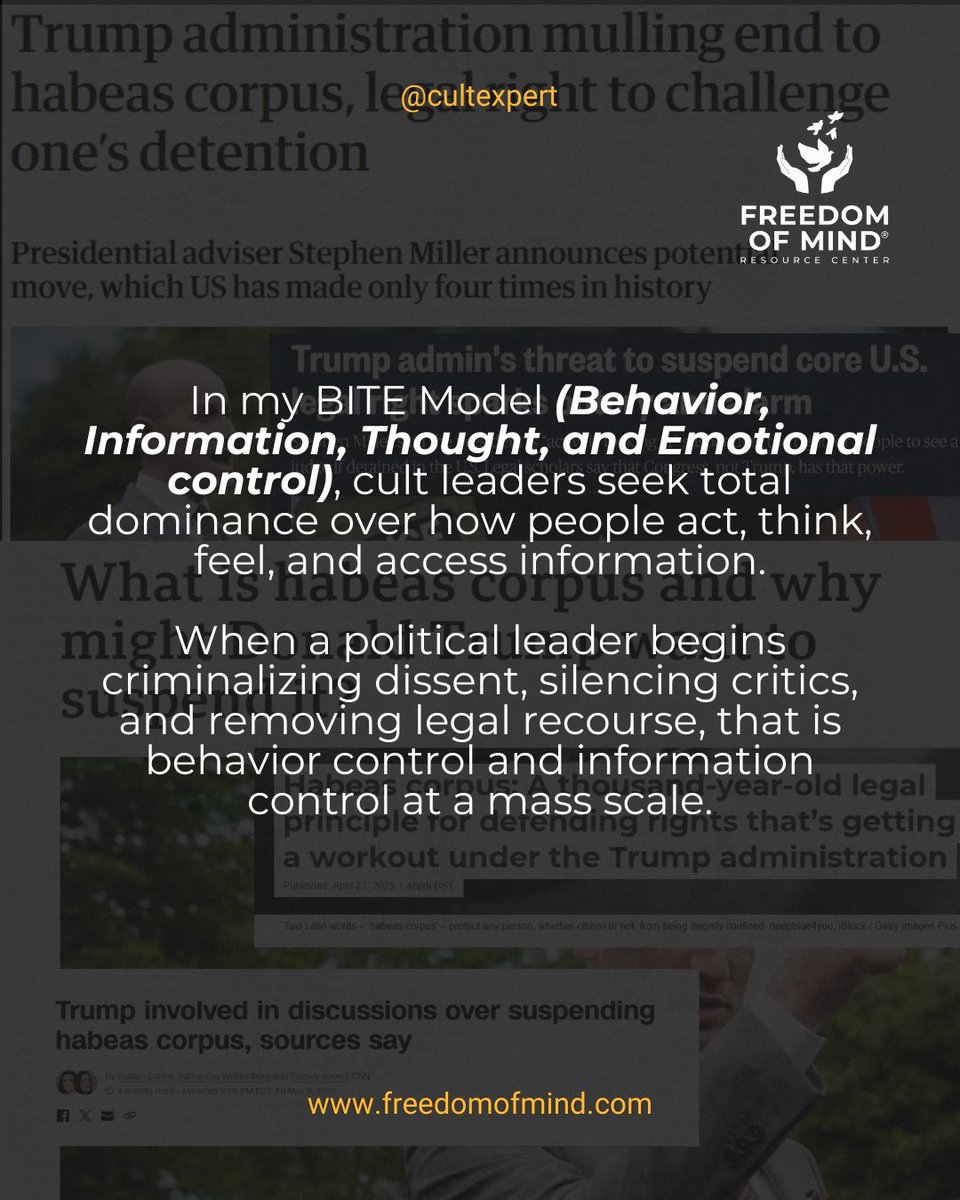 Trump's Stephen Miller wants to suspend habeas corpus! 

A legal protection that prevents the government from imprisoning people indefinitely without trial.

Let me be clear: this is not a policy debate. This is the architecture of authoritarian rule.

I’ve spent 49 years