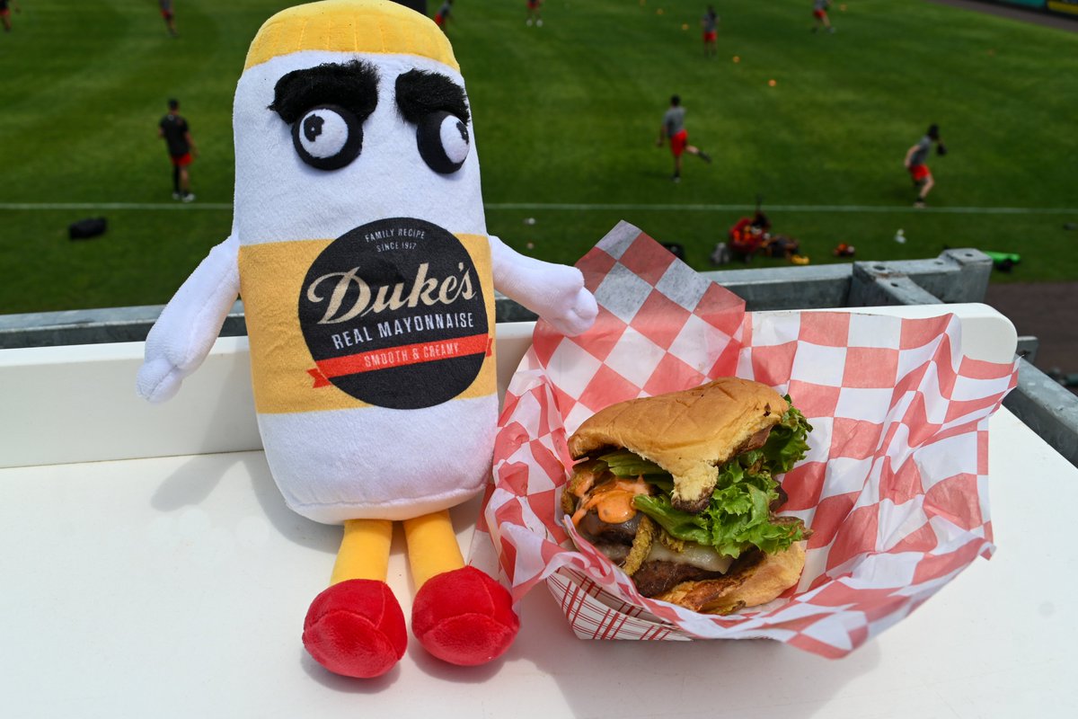 Richmond Flying Squirrels (@gosquirrels) on Twitter photo Featured this month at The Diamond: The
<a href="/DukesMayonnaise/">Duke's Mayo</a> Upper-Decker Heater! 🍔
Enjoy a smashed burger patty, caramelized onions and pepper jack cheese topped with Duke's Mayo Special Spicy Sauce. Get yours at any upper-level concession stand throughout the month of May! Featured this month at The Diamond: The
<a href="/DukesMayonnaise/">Duke's Mayo</a> Upper-Decker Heater! 🍔
Enjoy a smashed burger patty, caramelized onions and pepper jack cheese topped with Duke's Mayo Special Spicy Sauce. Get yours at any upper-level concession stand throughout the month of May!
