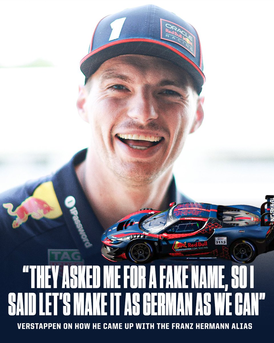 ESPNF1's tweet photo. Max's fake name game is strong 😂 https://t.co/KYGm8MnFuw