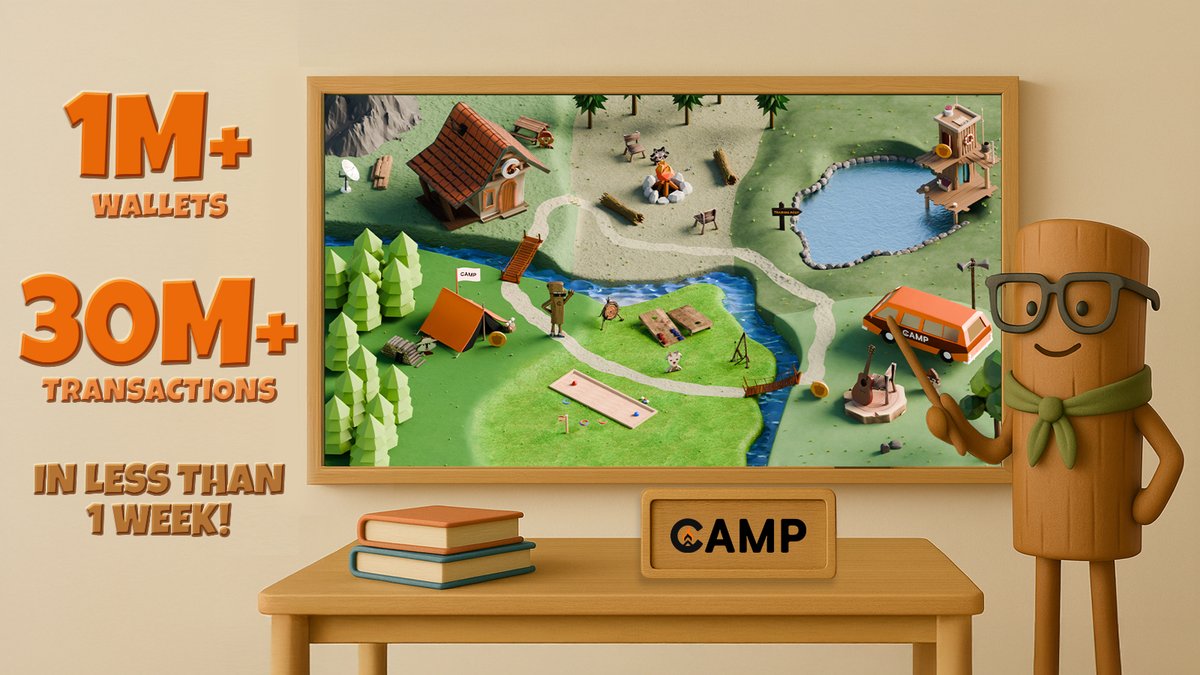 1M+ wallets. 30M+ transactions. 1 week of public testnet.

Camp is booming and this is your moment to jump in.

If you're new here and not sure where to start, don’t stress - Sticky’s got your back.

Here’s how to earn Matchsticks, and climb the leaderboard step-by-step 🧵👇