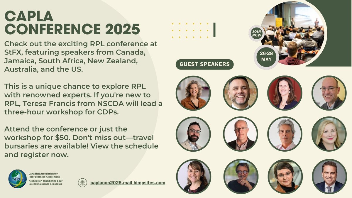 We’re proud to share that Teresa Francis, our Director of Learning &amp; Professional Practice, will be presenting at the CAPLA Conference 2025 in Antigonish.

To attend, visit: eventbrite.ca/e/capla-confer…

#CareerDevelopment #RPL #LifelongLearning #RecognitionOfPriorLearning
