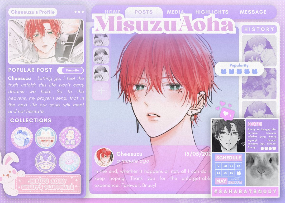 Voidapsis's tweet image. ⠀
After a week with Bnuuy, the sky feels less heavy. I can smile again now like petals letting go in spring.  I, Misuzu Aoha, will carry this warmth gently, for in some tender corner of the universe, we’re still chasing butterflies together.
⠀