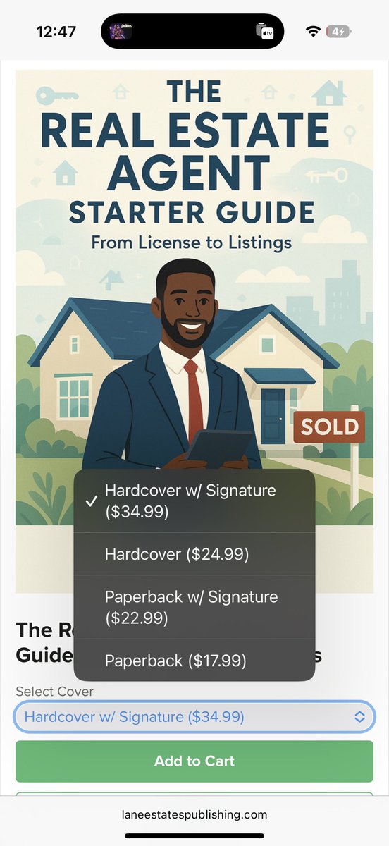 MrCarverRanches's tweet photo. Started a Publishing company, Lane Estates Publishing. Wrote a few books. First one: 
The Real Estate Agent Starter Guide: From License to Listings. 

Is Available NOW for preorder‼️

Available in all formats 
(eBook, Paperback, Hardcover &amp; Audio)

Release date: June 1, 2025 https://t.co/DI098TjgI5